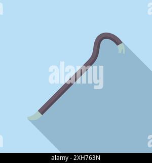 Crowbar is lying on a blue background, casting a shadow Stock Vector
