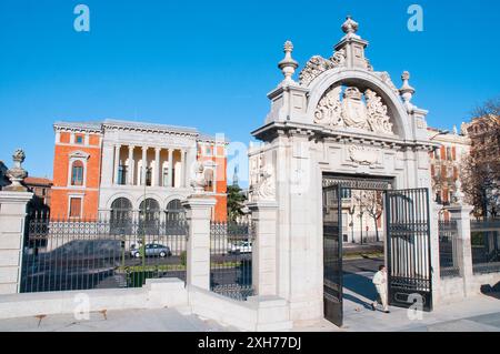 Cason del Buen Retiro from El Retiro park. Madrid, Spain. Stock Photo