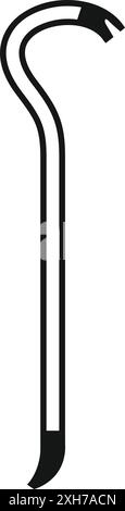 Crowbar icon in black simple style isolated on white background Stock Vector