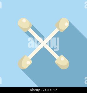 Two cotton swabs crossing with each other making a cross shape Stock Vector