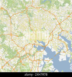Maryland road and highway map. Vector illustration Stock Vector Image ...
