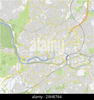 Road map of Bristol in United Kingdom. Contains layered vector with roads water, parks, etc. Stock Vector
