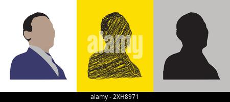 Pen sketch Concept former president of USA Vector Illustration Abstract Editable image Stock Vector