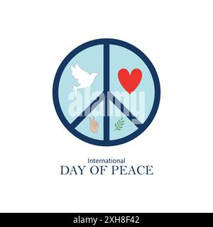 International Peace Day poster template vector. Stock Vector