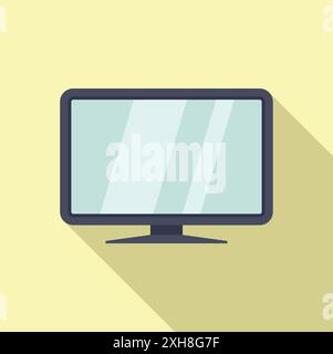 Modern tv set with a blank screen is standing on a stand, representing concepts such as technology and home entertainment Stock Vector