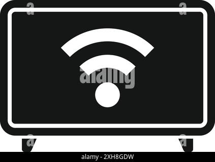 Smart tv showing wifi signal icon, modern wireless technology Stock Vector