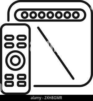 Tv remote control changing channels icon thin line vector illustration ...