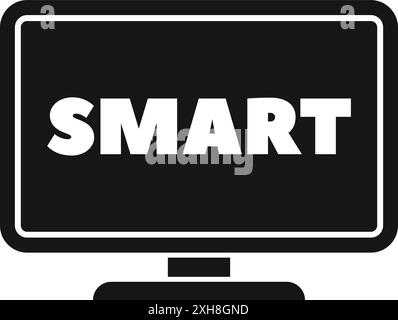 Modern television set displaying the word smart on its screen, representing innovative technology Stock Vector