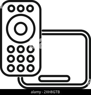 Simple icon of a remote control connecting to a modern smart tv, great for websites and apps Stock Vector