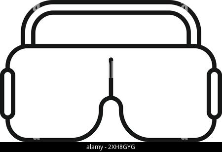 Simple line icon representing a virtual reality headset, ideal for topics like gaming and technology Stock Vector