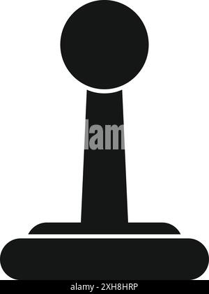 Black silhouette of a joystick standing on a platform, representing the concept of gaming control Stock Vector