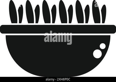 Microgreens growing in container, representing healthy eating and urban gardening concept Stock Vector