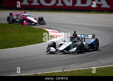 Lexington, Oh, USA. 7th July, 2024. GRAHAM RAHAL (15) of New Albany, Ohio drives on track the Honda Indy 200 at Mid-Ohio at the Mid-Ohio Sports Car Course in Lexington OH. (Credit Image: © Walter G. Arce Sr./ASP via ZUMA Press Wire) EDITORIAL USAGE ONLY! Not for Commercial USAGE! Stock Photo