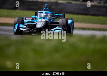 Lexington, Oh, USA. 7th July, 2024. CHRISTIAN RASMUSSEN (R) (20) of Copenhagen, Denmark drives on track the Honda Indy 200 at Mid-Ohio at the Mid-Ohio Sports Car Course in Lexington OH. (Credit Image: © Walter G. Arce Sr./ASP via ZUMA Press Wire) EDITORIAL USAGE ONLY! Not for Commercial USAGE! Stock Photo