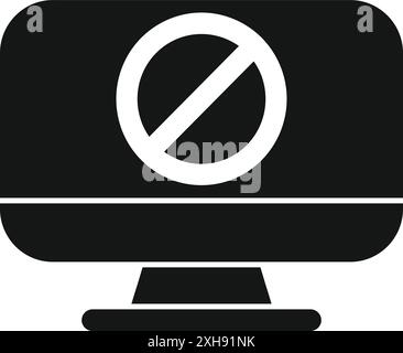 monitor in prohibition sign digital detox concept do not use computer ...