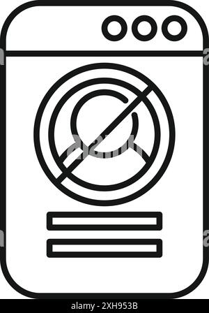 Smartphone is denying access with blocked user icon, depicting account suspension Stock Vector