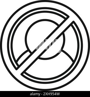 Simple icon representing the concept of avoiding distractions and concentrating on a single task Stock Vector