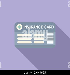 Simple insurance card representing health coverage and medical expenses Stock Vector