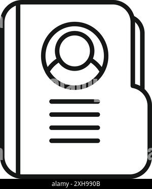 This simple icon depicts a folder containing personal information, symbolizing the storage of user data in the digital age Stock Vector