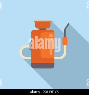 Orange chemical manual pump sprayer for garden using insecticide or pesticide Stock Vector