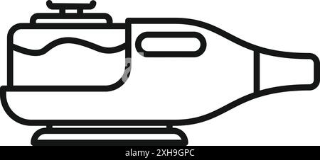 Simple line icon of a handheld concrete vibrator, a tool used in construction to remove air bubbles from concrete Stock Vector