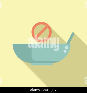 Simple yet powerful symbol of dietary restrictions, eating disorders, or fasting Stock Vector