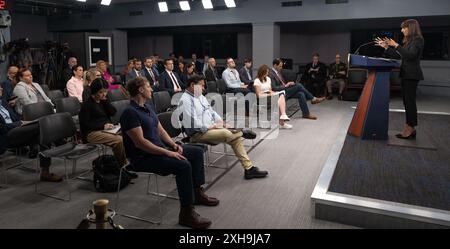 July 12, 2024, Washington, District of Columbia, USA: Deputy Pentagon Press Secretary SABRINA SINGH conducts a press briefing at the Pentagon. (Credit Image: © Jack Sanders/DoD/ZUMA Press Wire) EDITORIAL USAGE ONLY! Not for Commercial USAGE! Credit: ZUMA Press, Inc./Alamy Live News Stock Photo