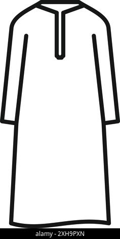 Simple line icon of a thobe, traditional clothing worn by muslim men ...
