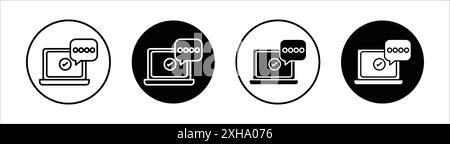 2FA Multifactor verification icon Vector symbol or sign set collection in black and white outline Stock Vector