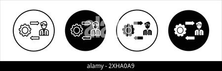 Approach icon Vector symbol or sign set collection in black and white outline Stock Vector