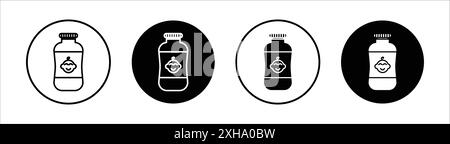 Baby powder icon Vector symbol or sign set collection in black and white outline Stock Vector