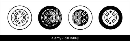 Consistency icon Vector symbol or sign set collection in black and white outline Stock Vector