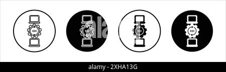 EDI icon Vector symbol or sign set collection in black and white outline Stock Vector
