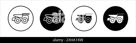 Haul icon Vector symbol or sign set collection in black and white outline Stock Vector