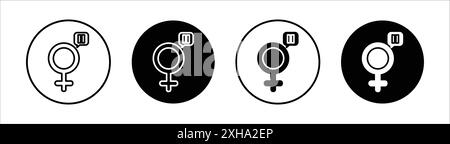 Menopause symbol Vector symbol or sign set collection in black and white outline Stock Vector