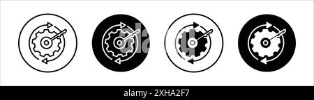 Key factor icon Vector symbol or sign set collection in black and white outline Stock Vector