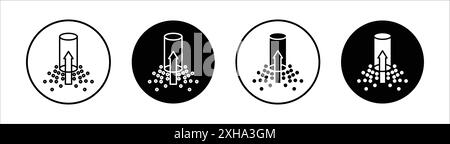 Suction process icon Vector symbol or sign set collection in black and white outline Stock Vector