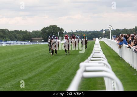 Ascot, Berkshire, UK. 12th July, 2024. The Foundation Developments Property Race Day Charity Race at Ascot Racecourse at the Summer Mile Property Raceday. Credit: Maureen McLean/Alamy Live News Stock Photo