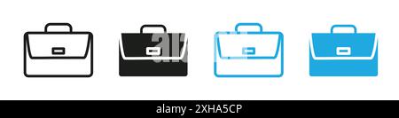 Case icon Vector symbol or sign set collection in black and white outline Stock Vector