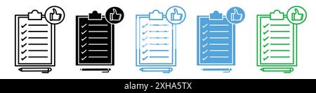 Feedback form icon Vector symbol or sign set collection in black and white outline Stock Vector