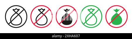 Free of charge icon Vector symbol or sign set collection in black and white outline Stock Vector