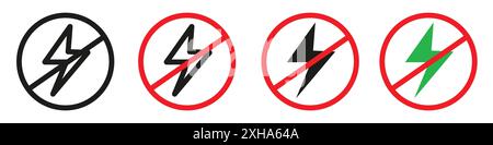 Flash off icon Vector symbol or sign set collection in black and white outline Stock Vector