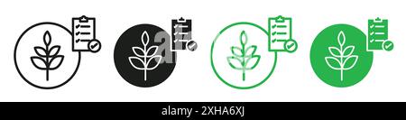 Premium ingredients icon Vector symbol or sign set collection in black and white outline Stock Vector
