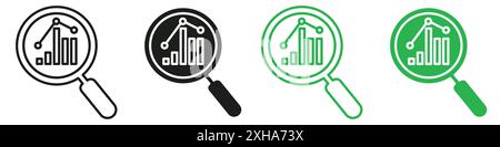 Prediction icon Vector symbol or sign set collection in black and white outline Stock Vector