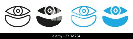 Under the eye patches icon Vector symbol or sign set collection in black and white outline Stock Vector