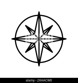 compass icon vector design template in white background Stock Vector