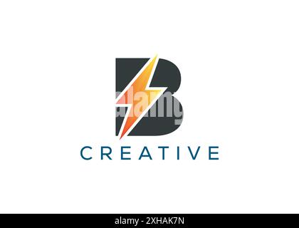 Minimal and professional Letter B thunder logo design template Stock Vector