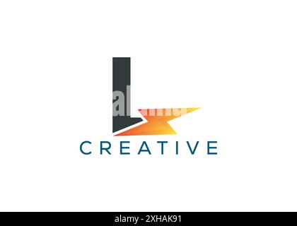 Minimal and professional Letter L thunder logo design template. Stock Vector