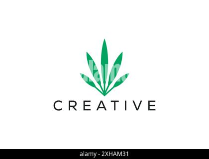 Minimal and professional marijuana logo design template Stock Vector