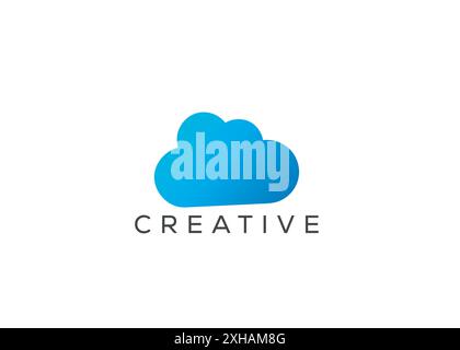 Minimal and professional cloud logo design template Stock Vector